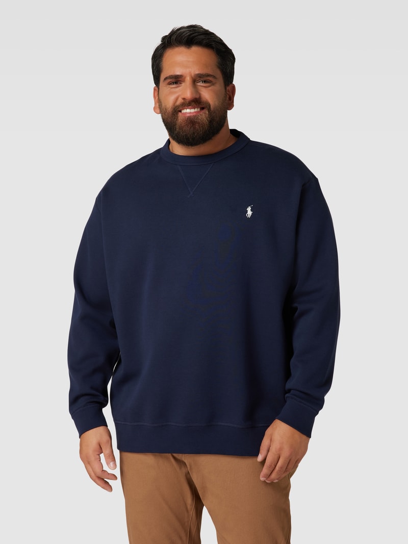 PLUS SIZE Sweatshirt mit Logo-Stitching in marineblau