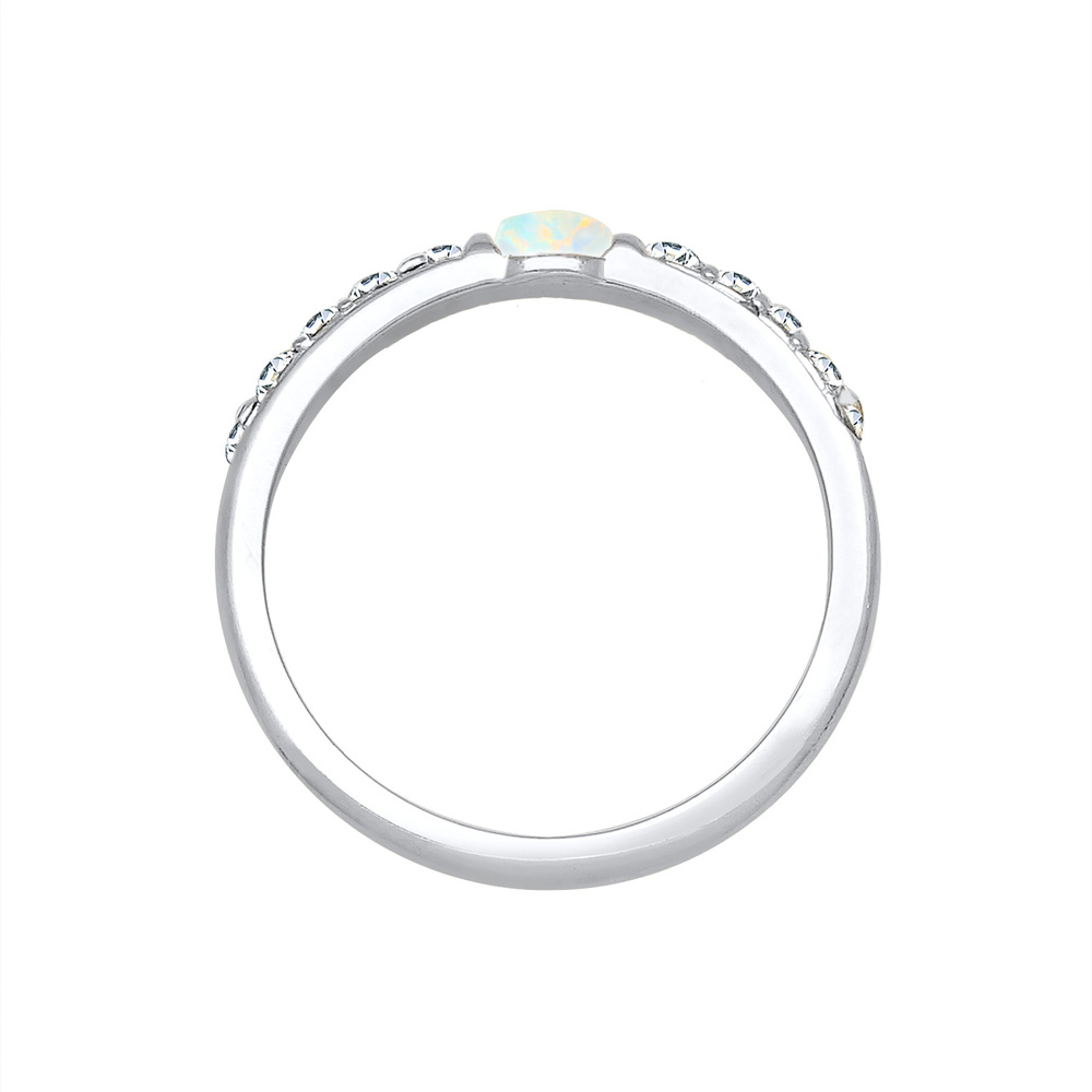 Elli PREMIUM Elli PREMIUM Bague Femme Précieuses et Glamour avec Cristaux et Opale en Argent S Bague