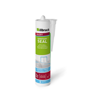 illbruck FA201342489 FA201 Silikonska tesnilna masa za sanitarne prostore, kartuša 310 ml, kremno bela