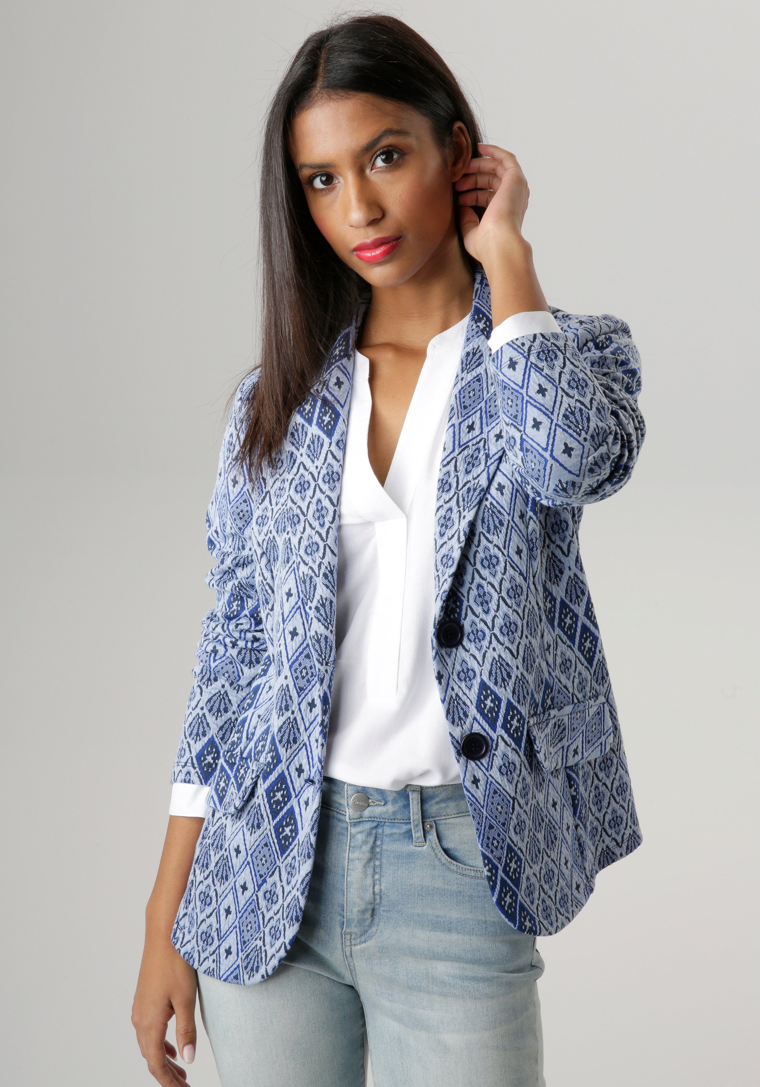 Aniston SELECTED Kurzblazer aus strukturiertem Jacquard - NEUE KOLLEKTION