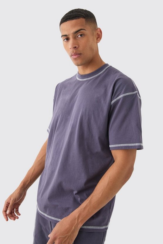 Oversize T-Shirt mit Kontrast-Naht & Shorts