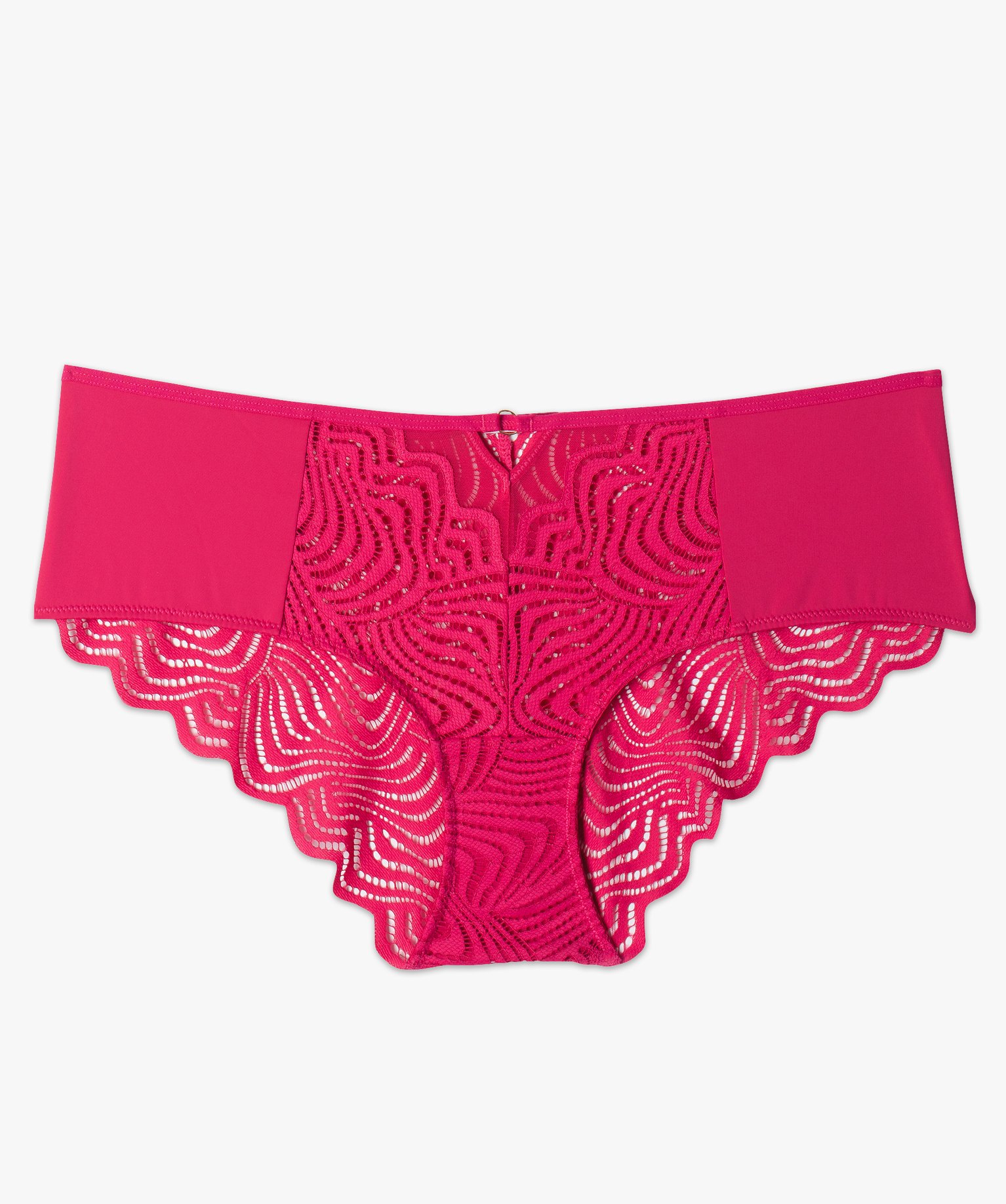 Shorty femme en dentelle et microfibre rose | GEMO