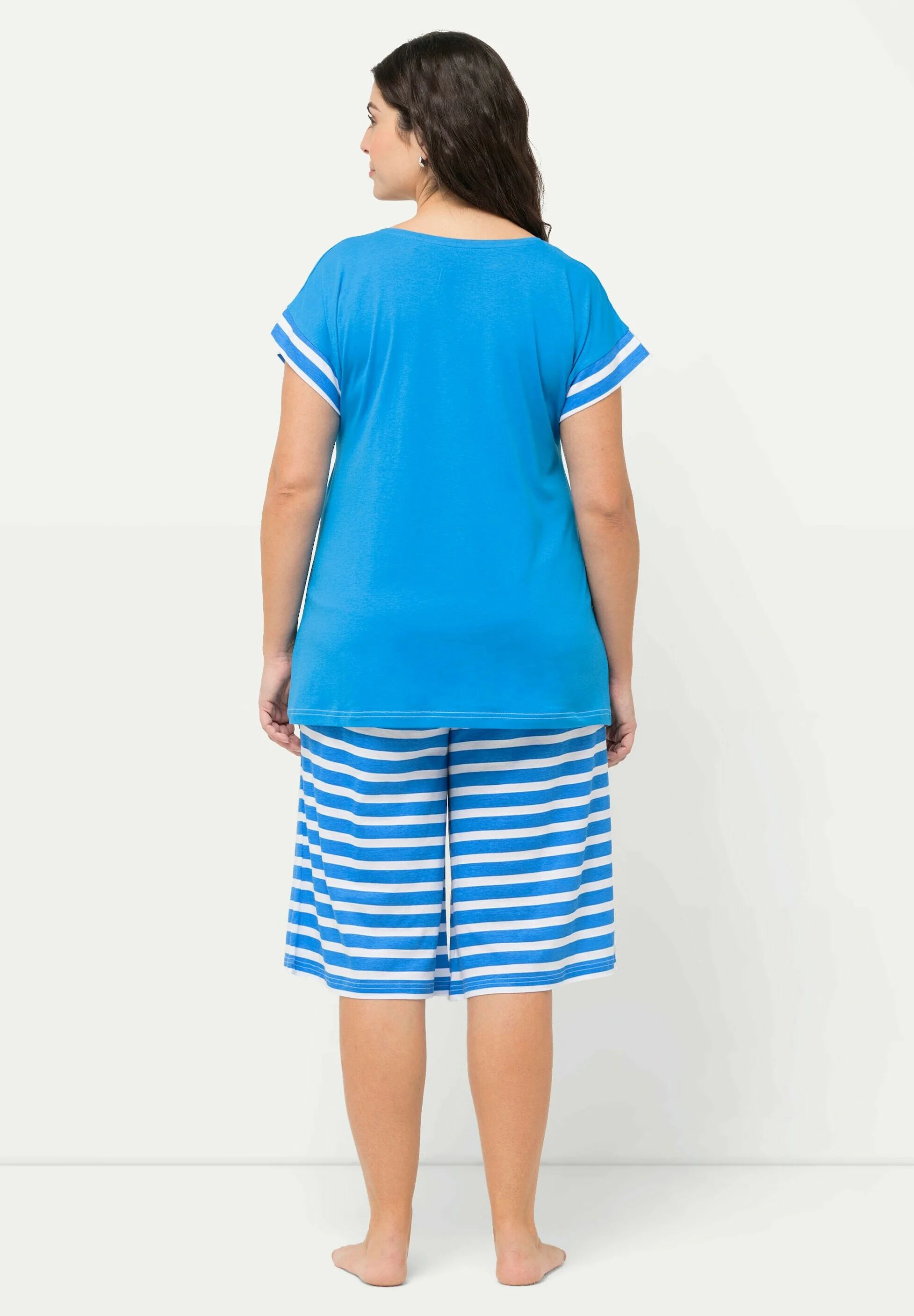 Ulla Popken STRIPED SHORTY SET - Pijama