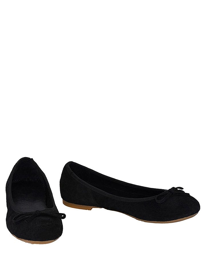 Lizza Shoes Leder-Ballerinas in Schwarz günstig kaufen 38