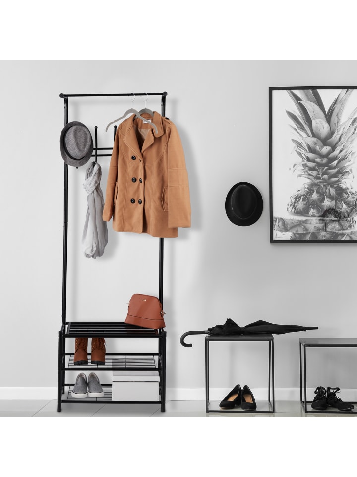 relaxdays Garderobenständer in Schwarz - (H)183 cm günstig kaufen onesize