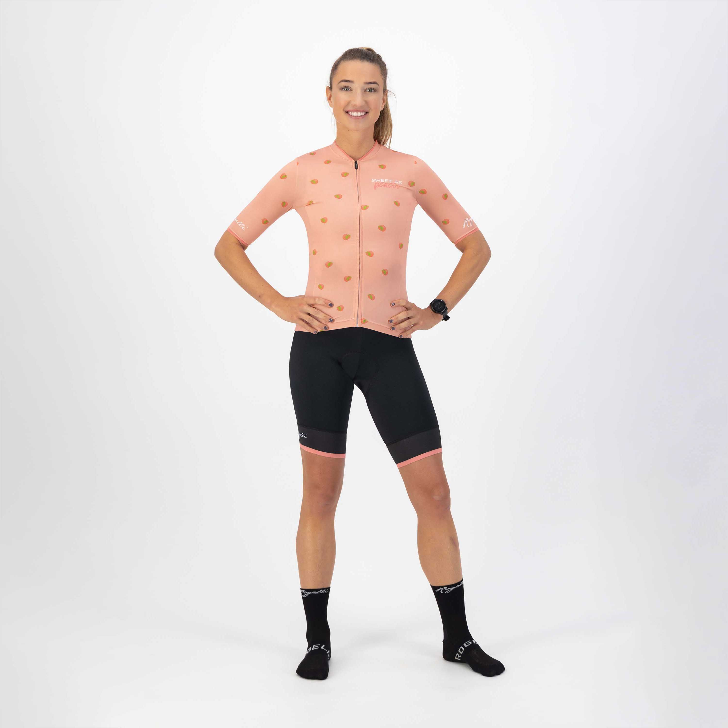 Rogelli Fruity Koralle Damen Radtrikot Kurzarm