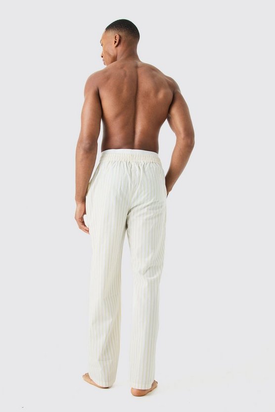 Gestreifte Loungewear-Hose mit doppeltem Bund