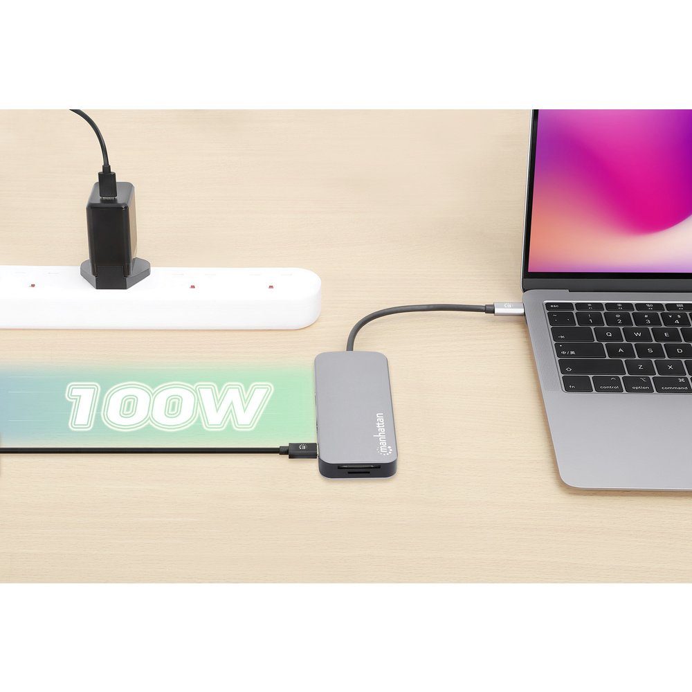 MANHATTAN Laptop-Dockingstation Manhattan 130615 USB-C® Dockingstation USB-C® Power Delivery