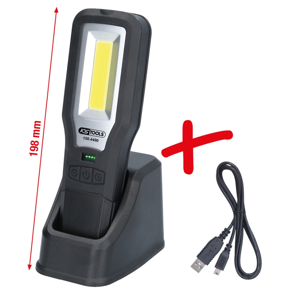 Lampă de atelier mobilă cu LED KS Tools 150.4490, articulată, 550 lumeni