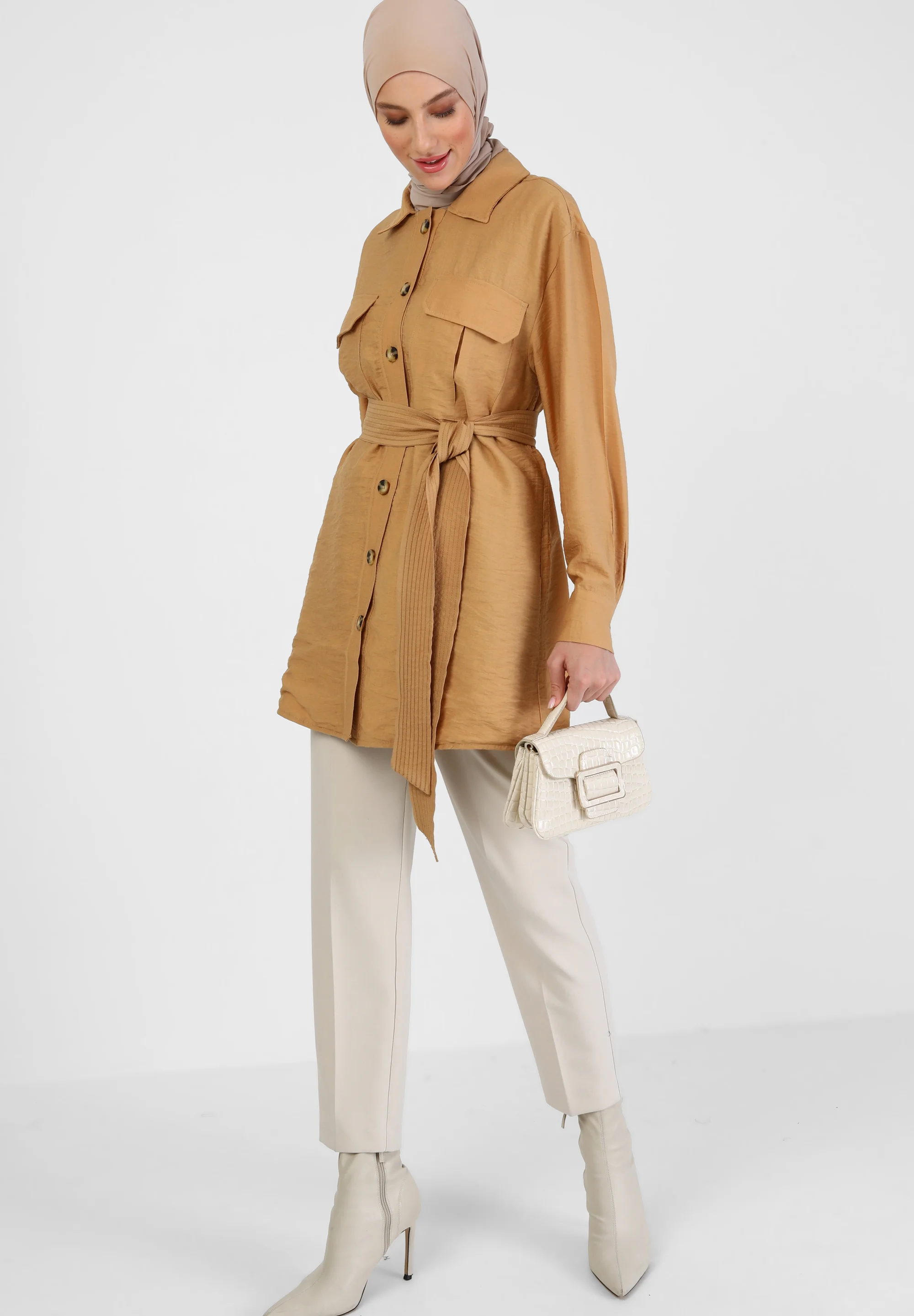 Modanisa POINT COLLAR REFKA - Gabardina