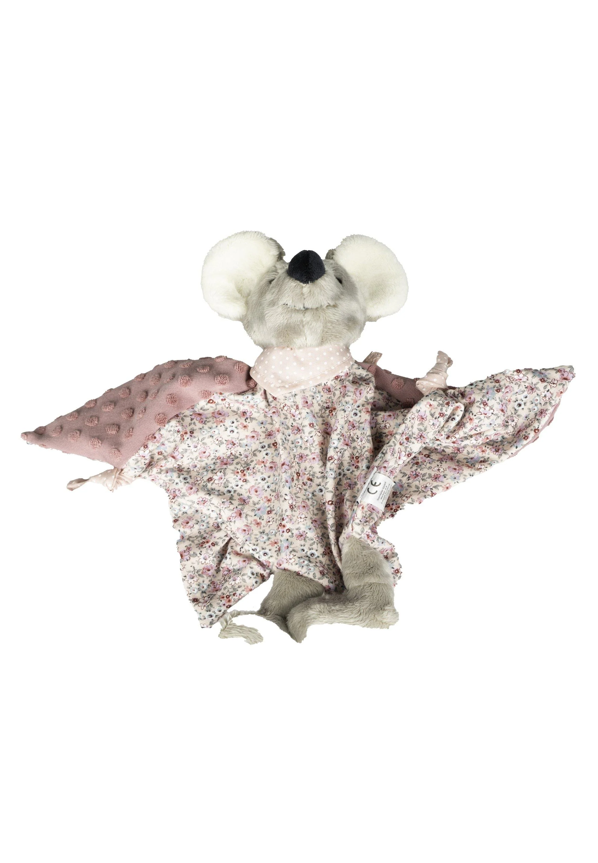 Schmusetuch Maus Mabel in Rosa Millefleurs, 29 cm