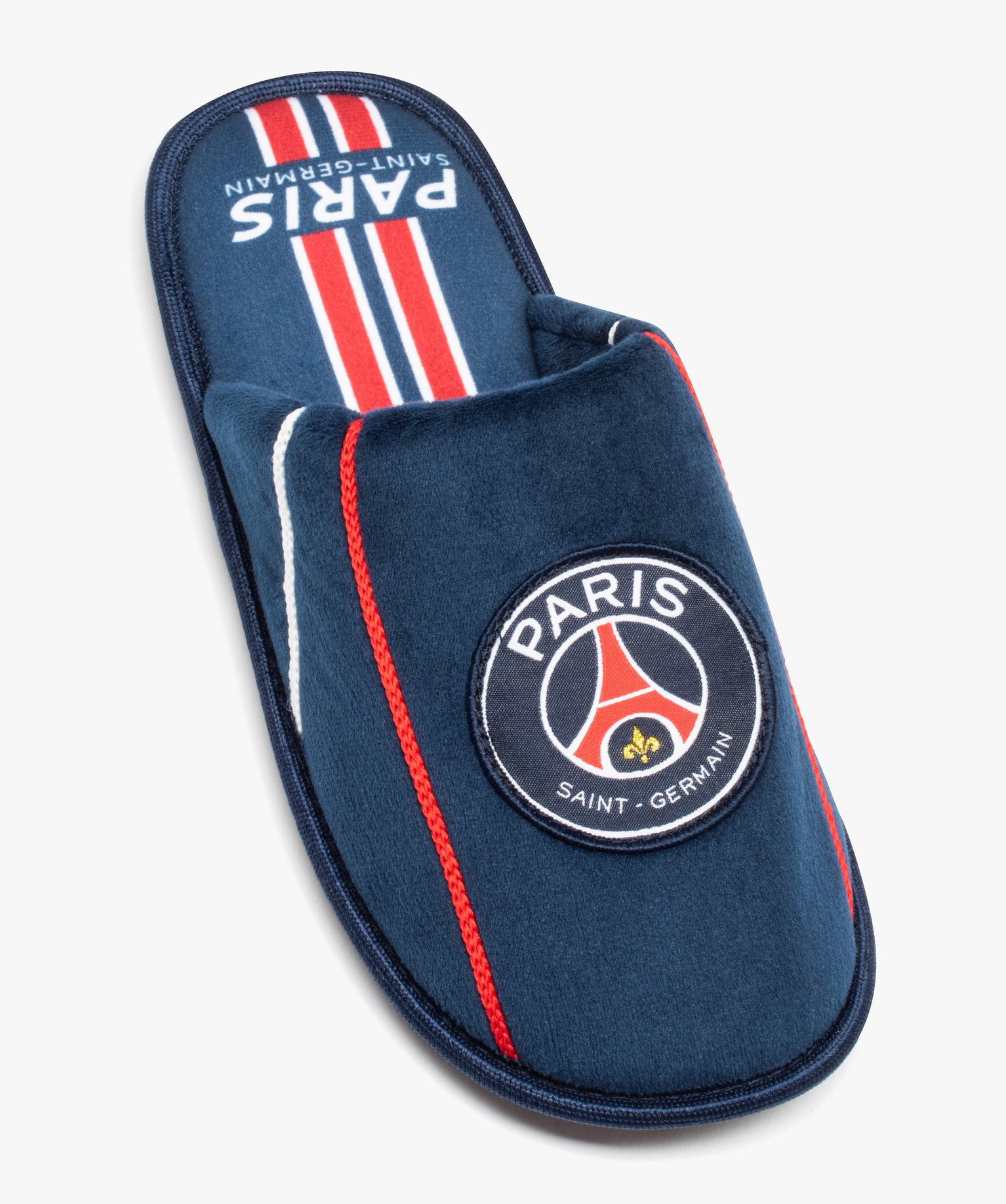 Chaussons homme en velours imprimés foot - Paris Saint Germain bleu | GEMO