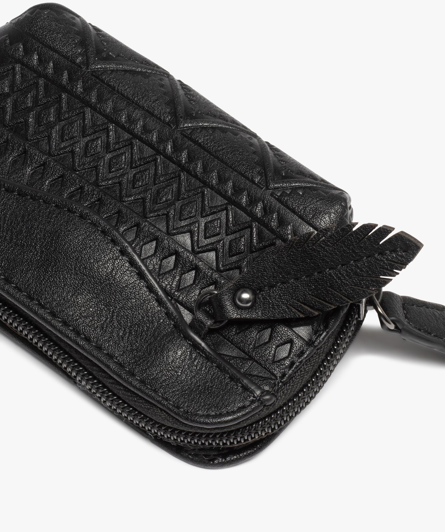 Porte-monnaie à fermeture zippée noir | GEMO