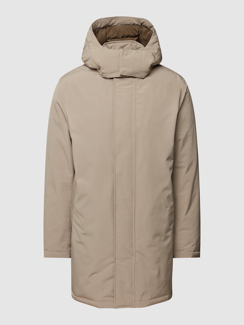 Parka mit abnehmbarer Kapuze in camel