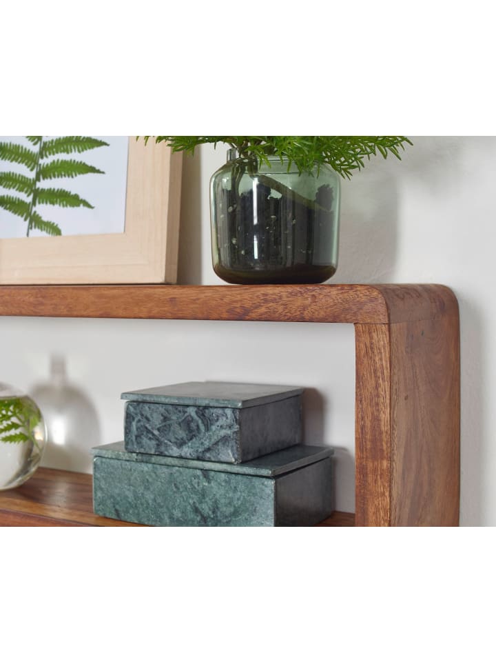KADIMA DESIGN Wandregal Massivholz | 3-teiliges Set, Abgerundet, Hohe Belastbarkeit in Braun günstig kaufen onesize