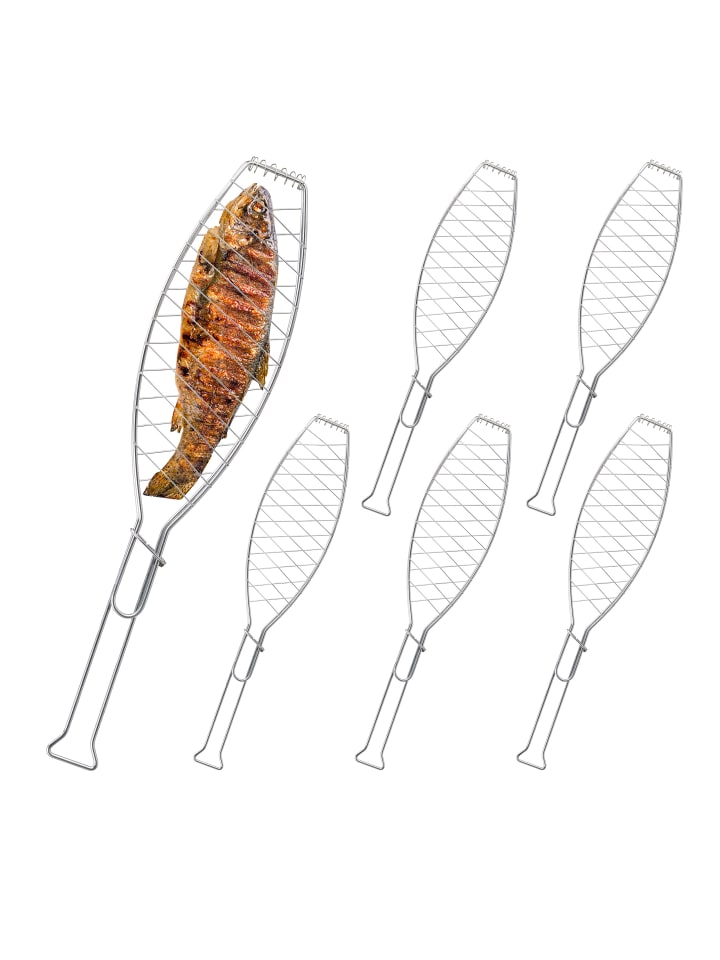relaxdays 6 x Fischbräter in Silber günstig kaufen onesize