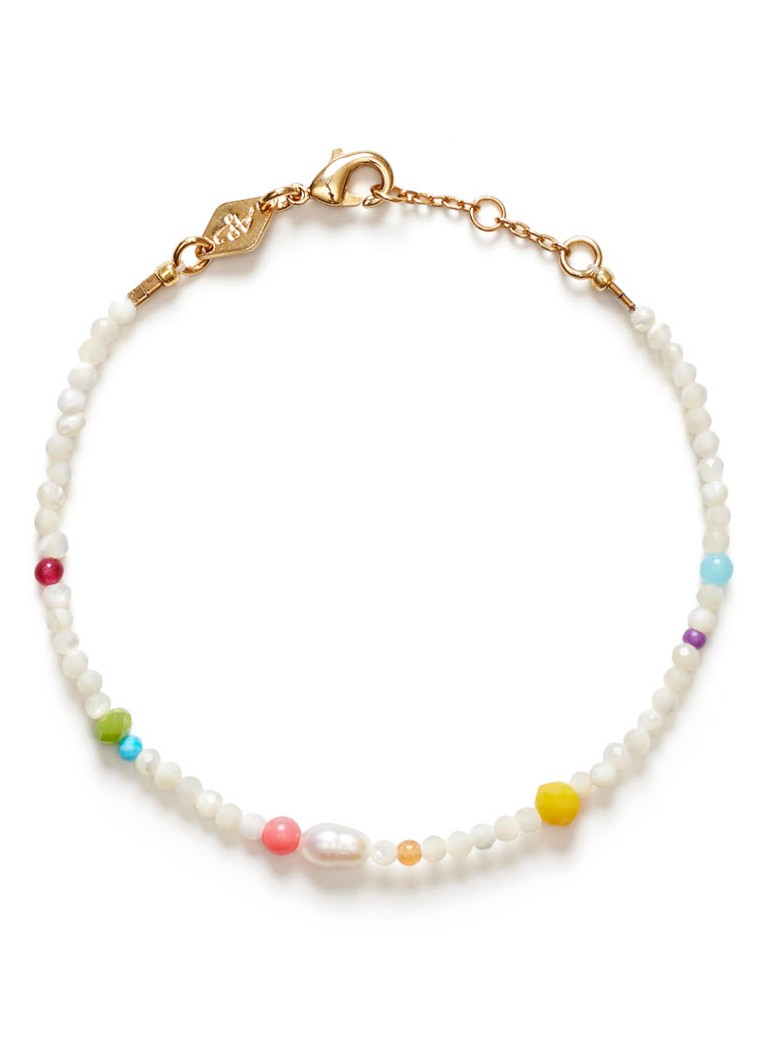 ANNI LU Cofetti Gem beaded bracelet gilt