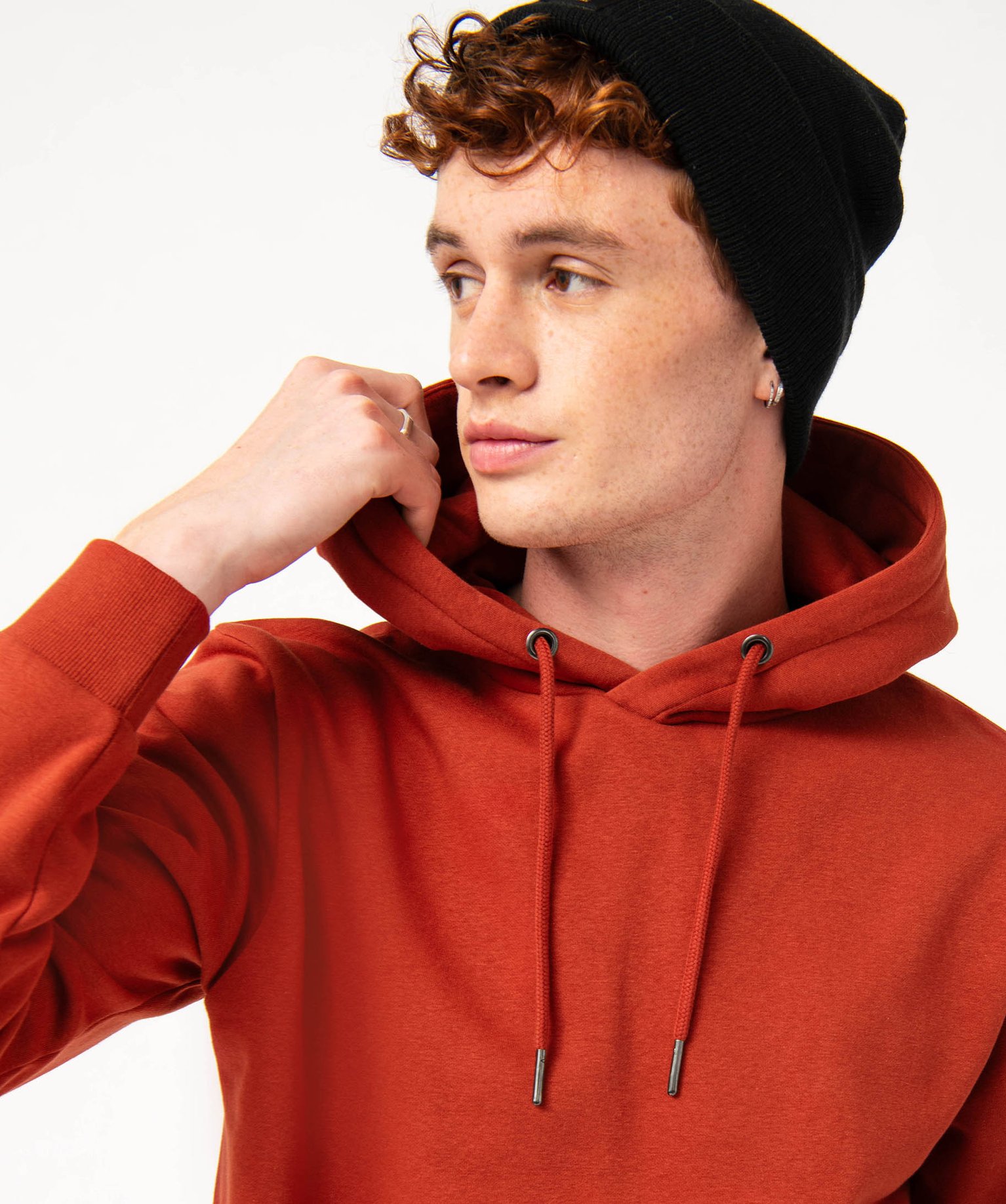 Sweat homme à capuche intérieur molletonné rouge fonce | GEMO