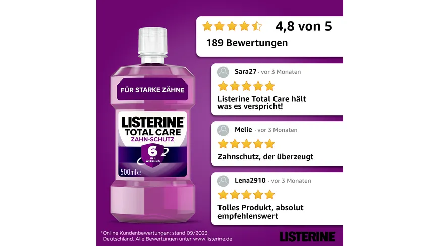Listerine Mundspülung Total Care Zahn-Schutz 500 ml