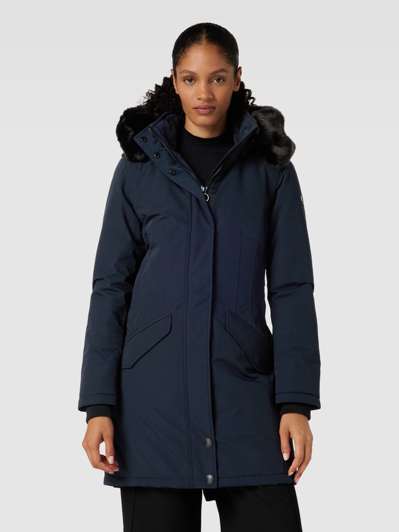 Funktionsjacke mit abnehmbarer Kapuze Modell 'Domino' in dunkelblau