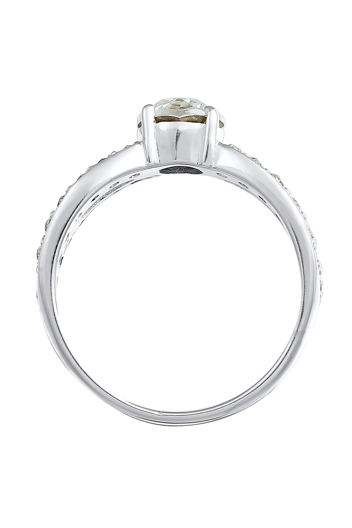 ELLI  Ring Solitär Glamourös Kristall 925 Silber