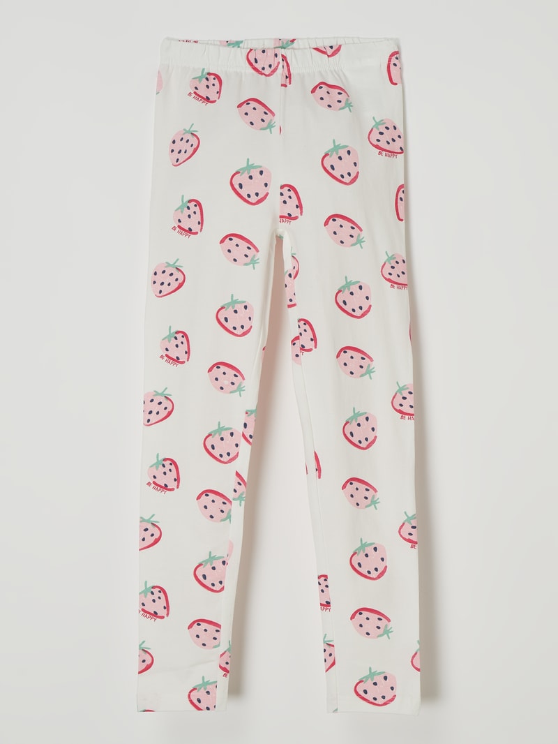 Leggings mit Allover-Muster in offwhite