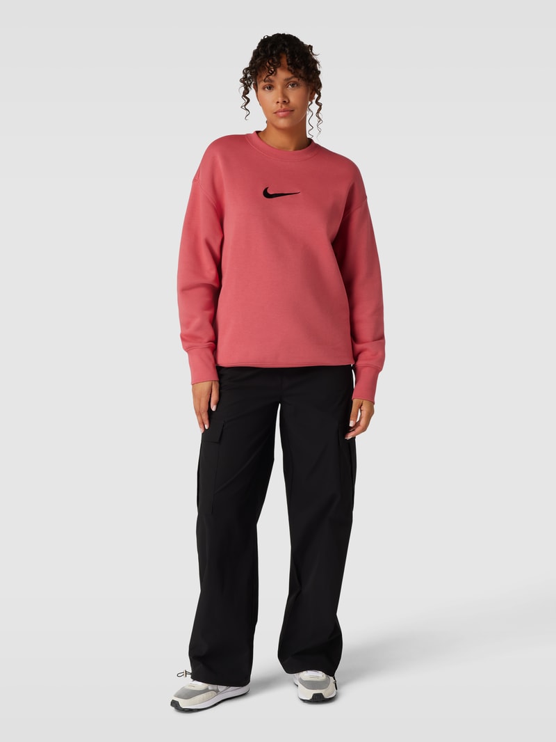 Sweatshirt mit Label-Stitching in altrosa
