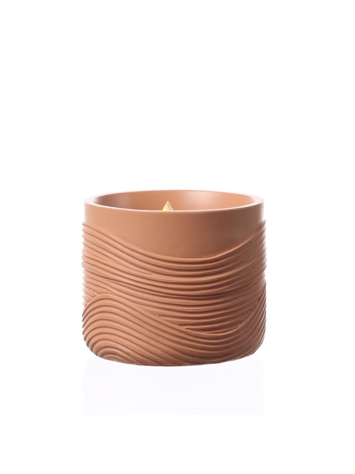 MARELIDA LED Solar Windlicht Wellenmuster Solar Kerze H: 8cm in terracotta günstig kaufen onesize