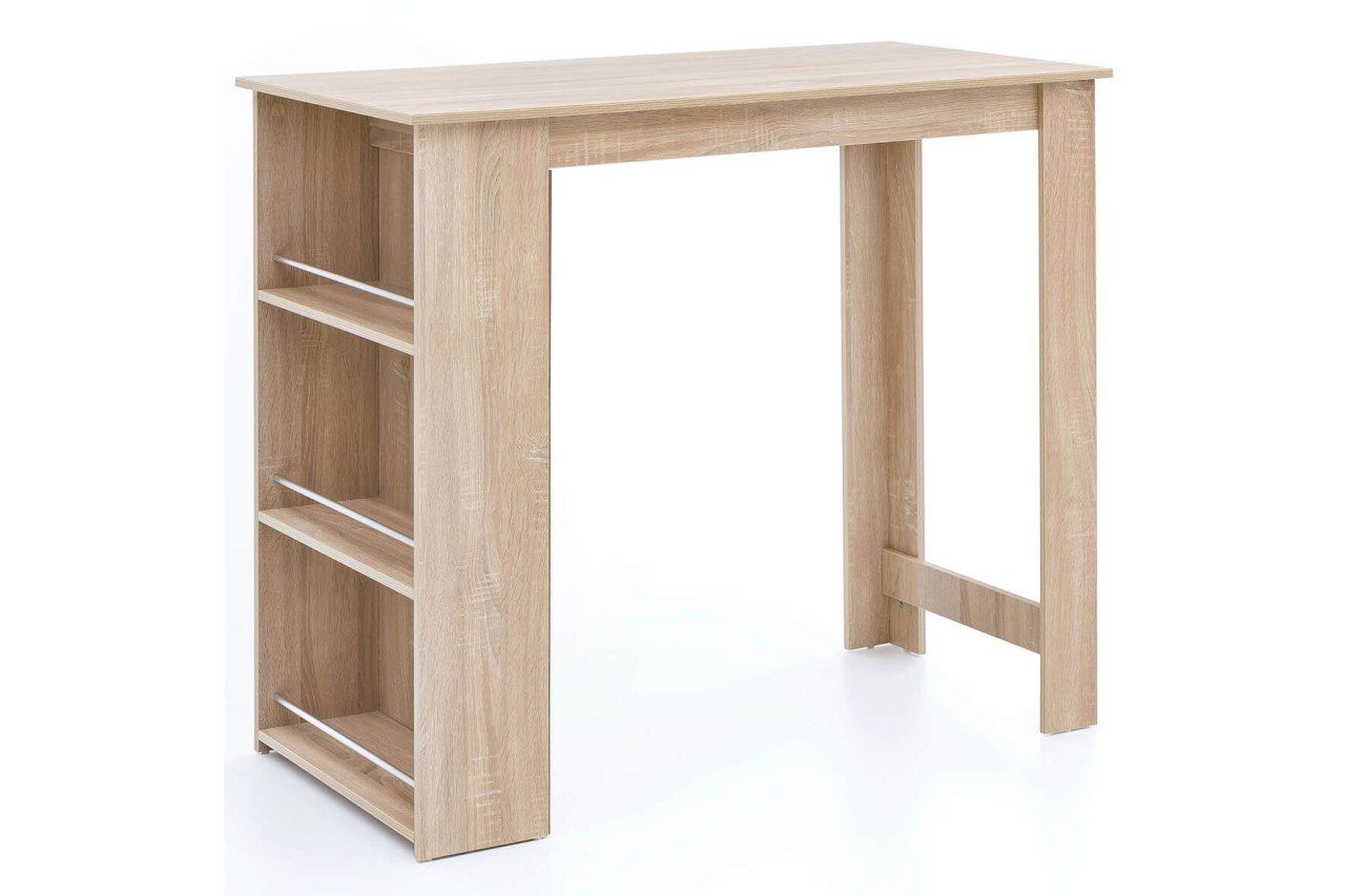 tinkaro Stehtisch ALCEO Holz-Sonoma Küchenbartisch Braun