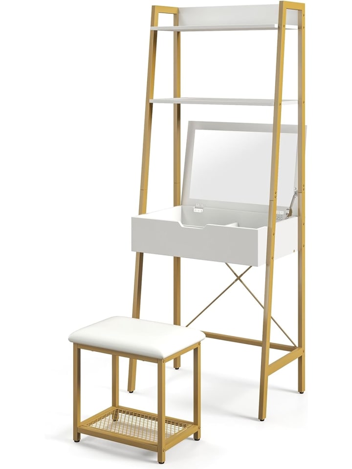 COSTWAY 2 in 1 Schminktisch mit Hocker in Weiß günstig kaufen onesize