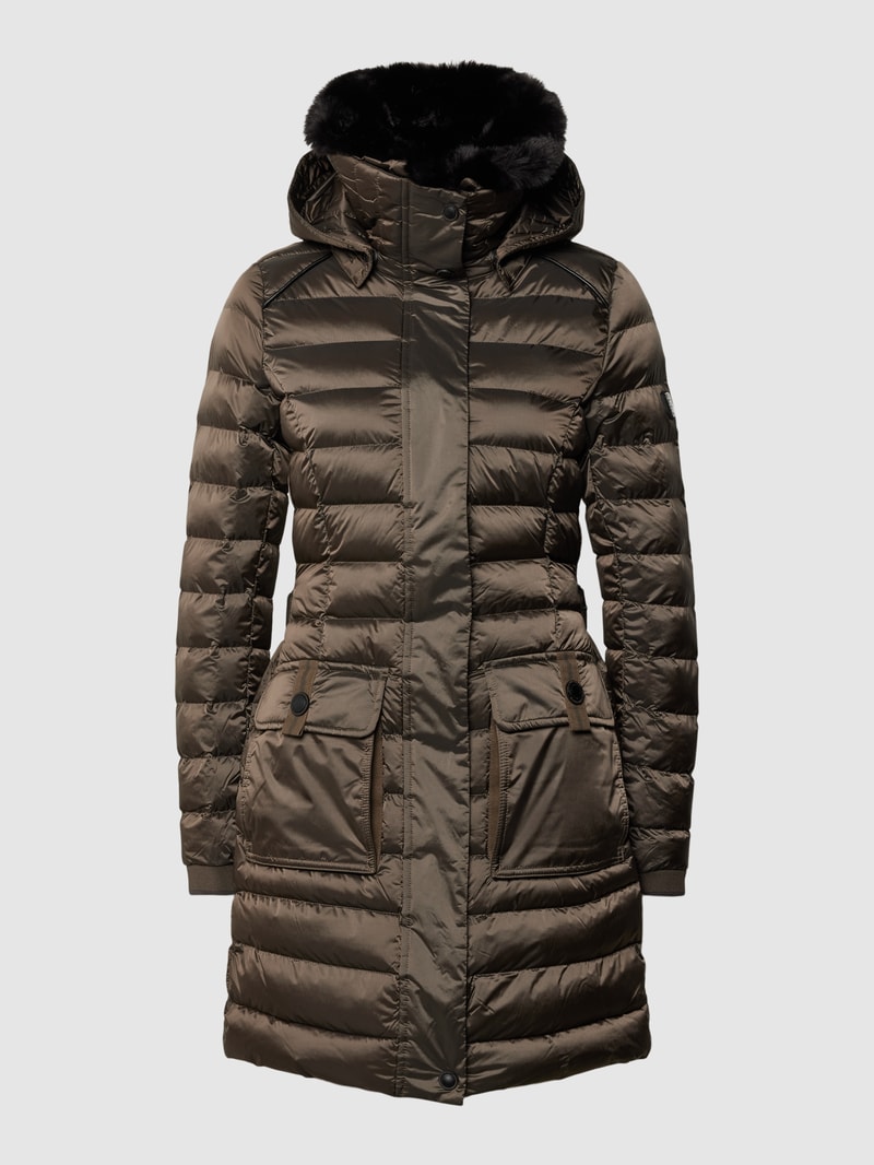 Funktionsjacke mit Kunstfellbesatz Modell 'ABENDSTERN' in taupe
