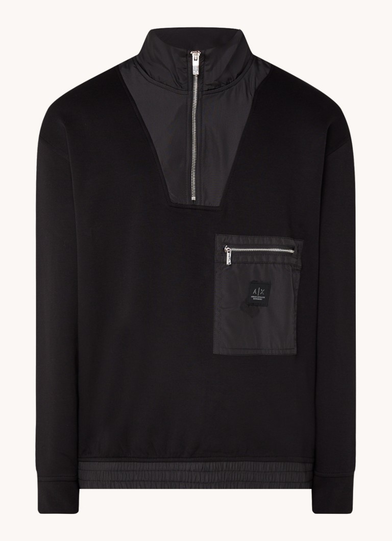 Maglione Armani Exchange con mezza zip e logo