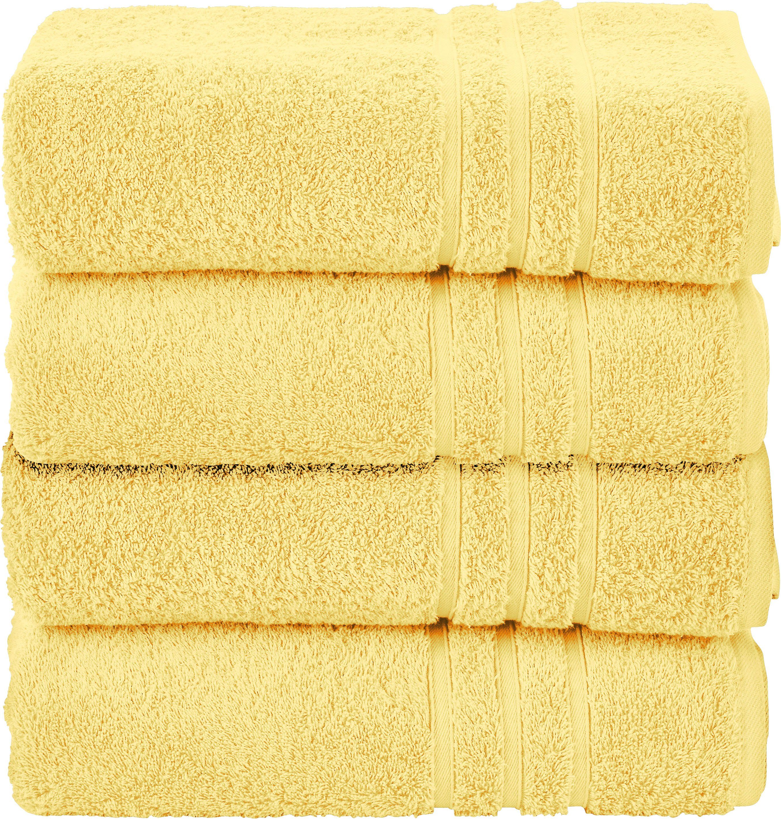 done.® Handtuch Set Daily Uni, Walkfrottier, (Set, 4-tlg), Uni Farben, saugfähiges Walkfrottier