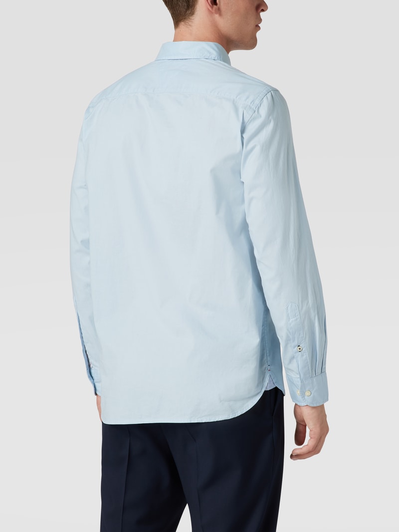Freizeithemd mit Logo-Stitching Modell 'CORE FLEX POPLIN' in hellblau