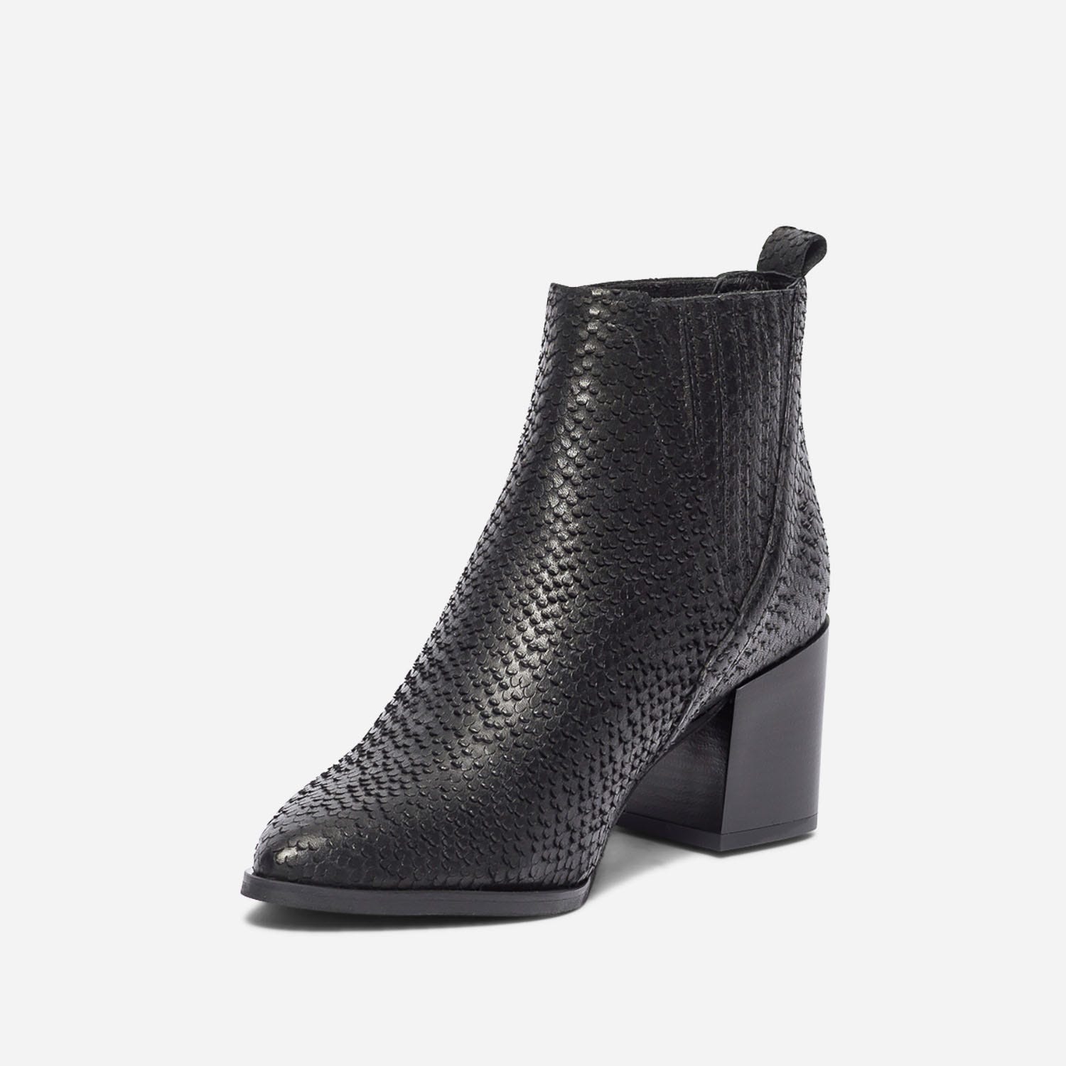 Chelsea boots TEXTO noir en cuir embossé