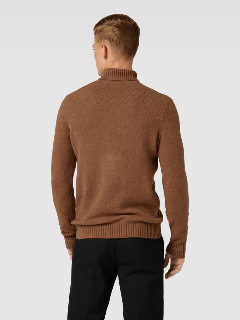 Rollkragenpullover in unifarbenem Design Modell 'Zino' in taupe