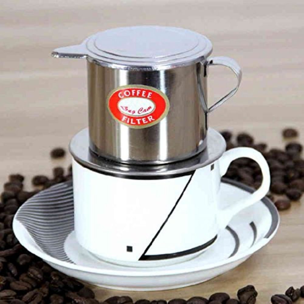 jalleria Stempelkanne Edelstahl-Kaffeetropftopf im vietnamesischen Stil, Kaffeetropftopf