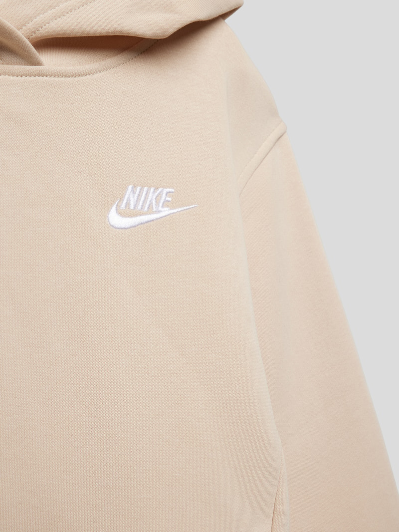 Hoodie mit Label-Stitching in beige