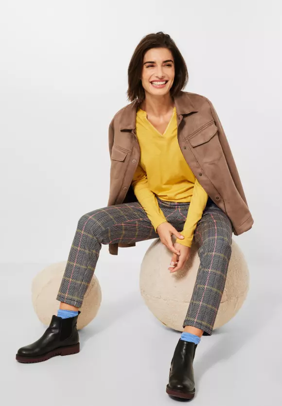 CECIL Casual Fit Hose in Glencheck