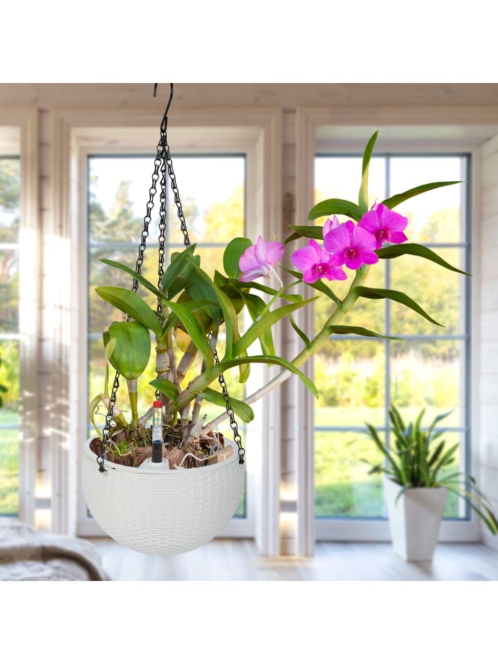 relaxdays 2 x Blumenampel in Weiß - (H)54 x Ø18,5 cm günstig kaufen onesize