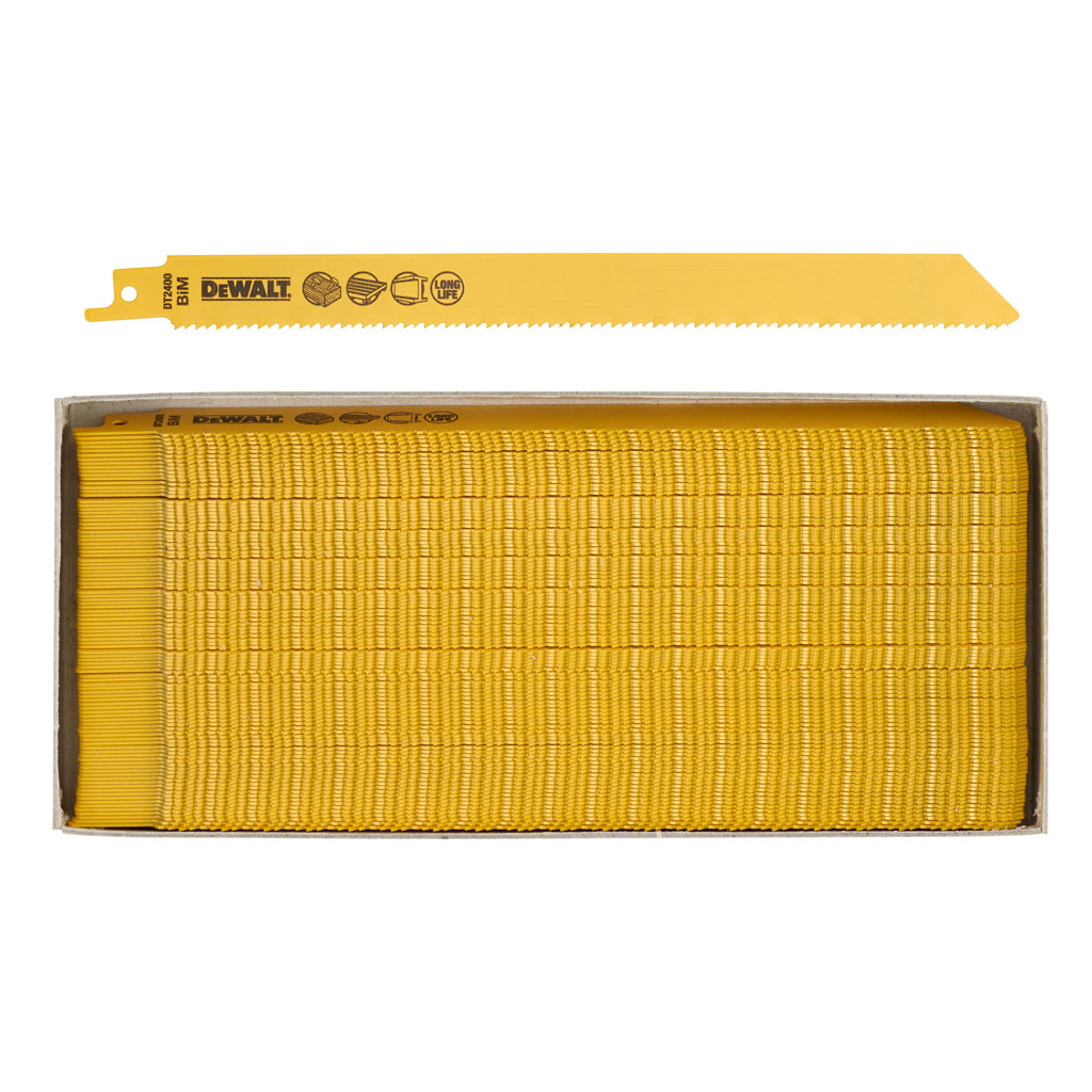 DeWalt-tilbehør DT2400-QZ BI-metall 222,5 x 2,5 mm bajonettsagblad 100 deler