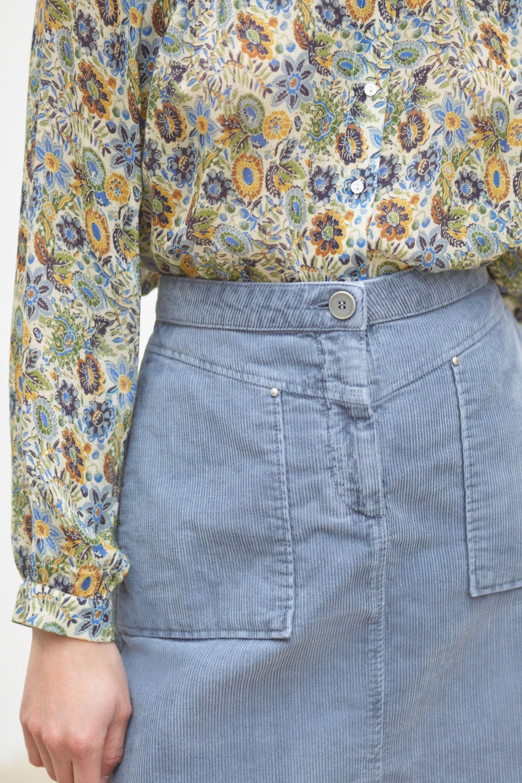 jupe julia velours bleu violet femme
