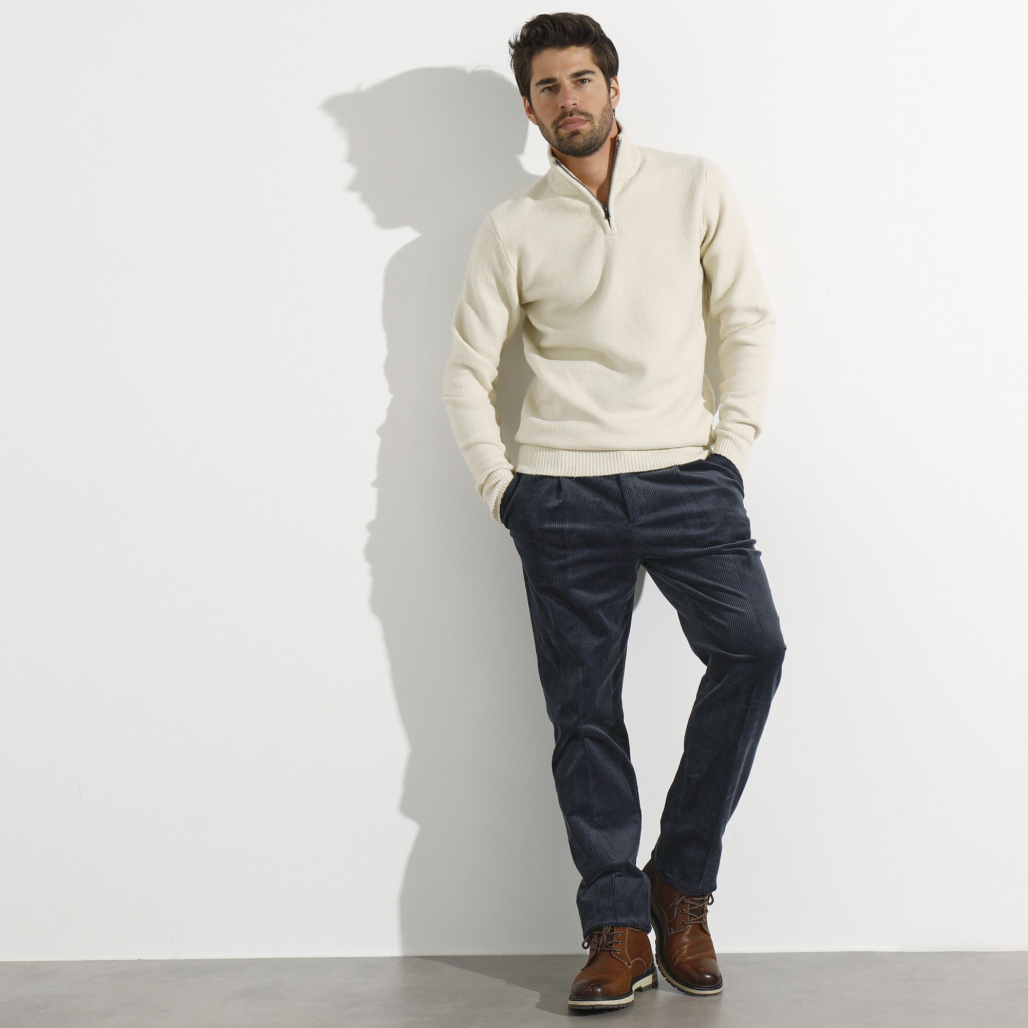 Pull col montant zippé en jersey avec polyester recyclé(1)