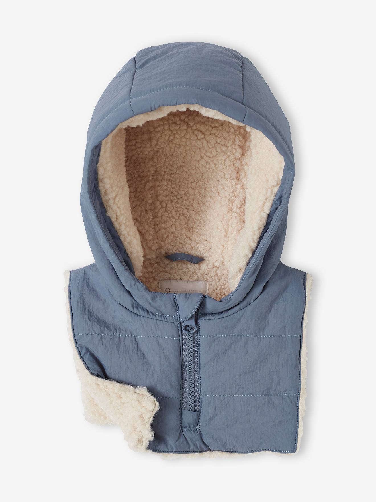 Vertbaudet Baby Winterjacke mit abnehmbarer Kapuze, Recycling-Polyester - graublau