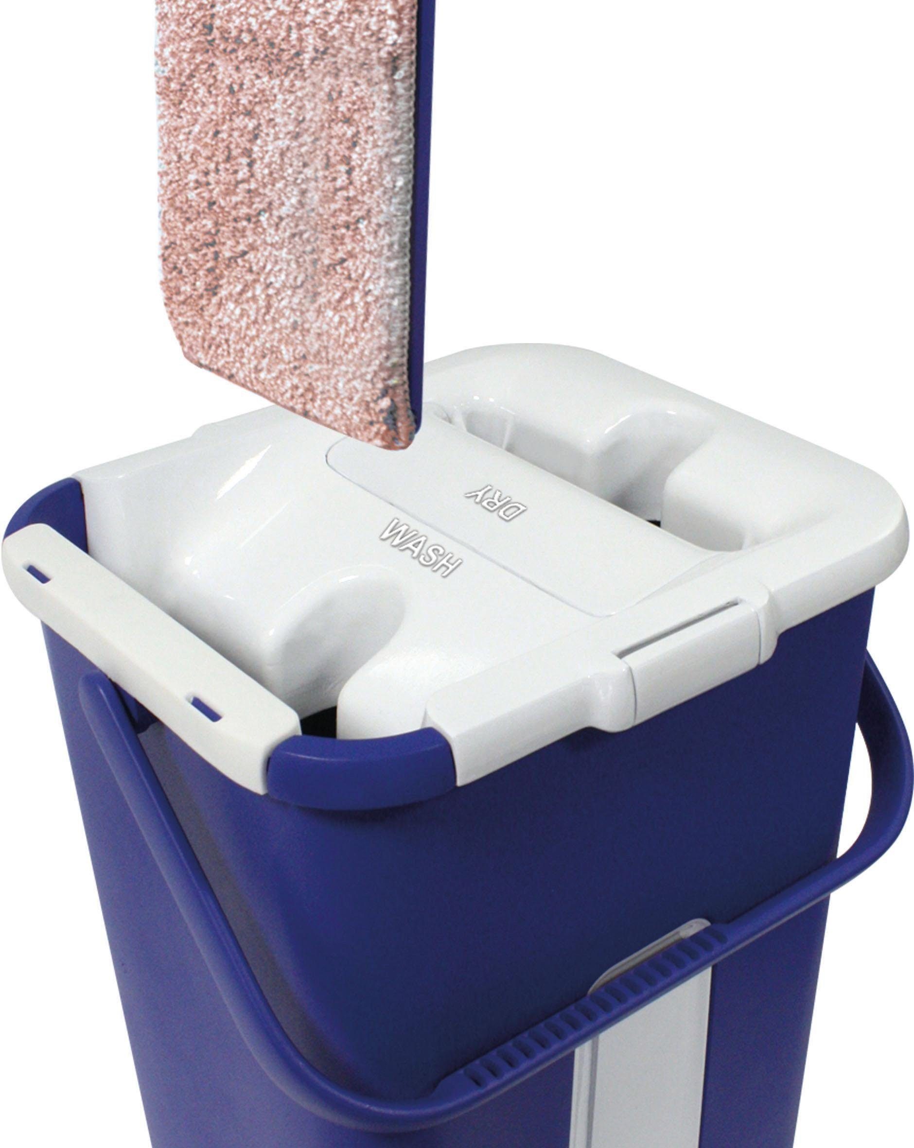 MediaShop Bodenwischer-Set Livington Touchless Mop, inkl. Doppeleimer und Mikrofaserpad, 2,7 Liter