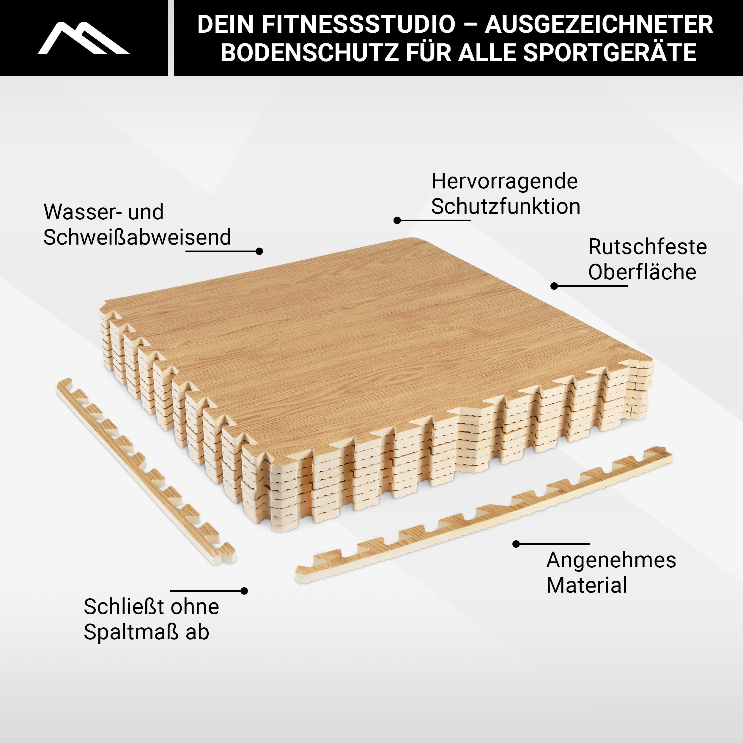MSports® Bodenmatte Bodenschutzmatten Set - 8 Schutzmatten in verschiedenen Farben (8 Schutzmatten)