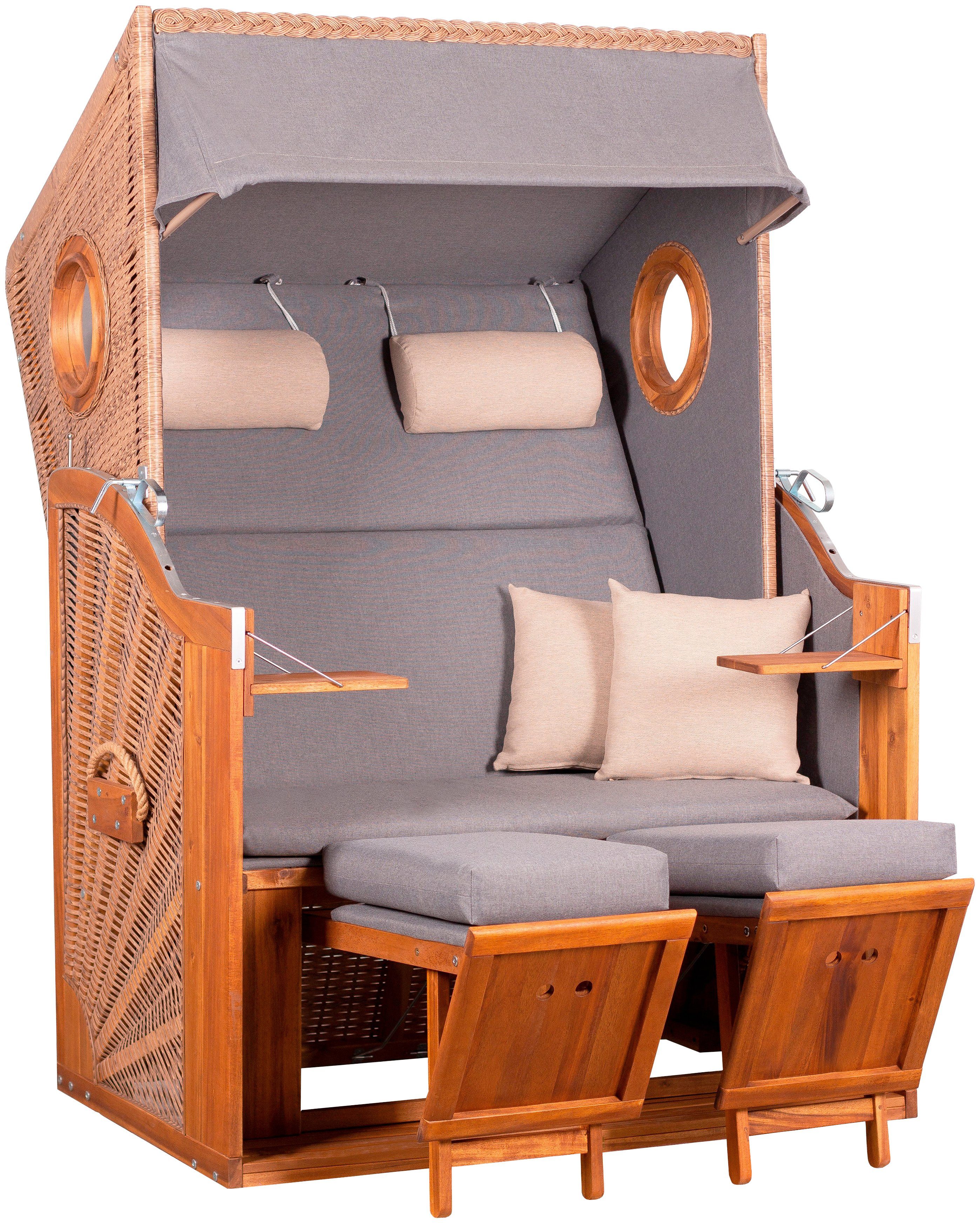 deVries Strandkorb trend45, BxTxH: 120x80x155 cm, Halblieger, Ostsee-Modell