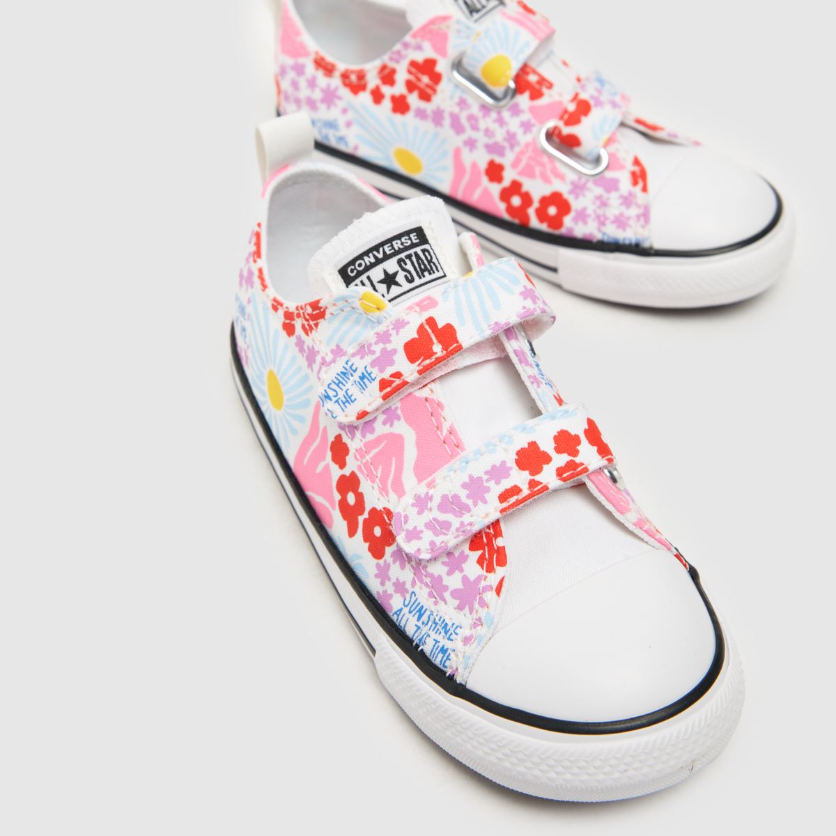Converse vita multifärgade all star lo 2v flickor småbarnsskor