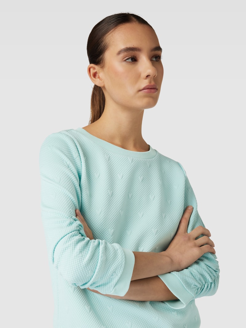 Sweatshirt mit 3/4-Arm in helltuerkis