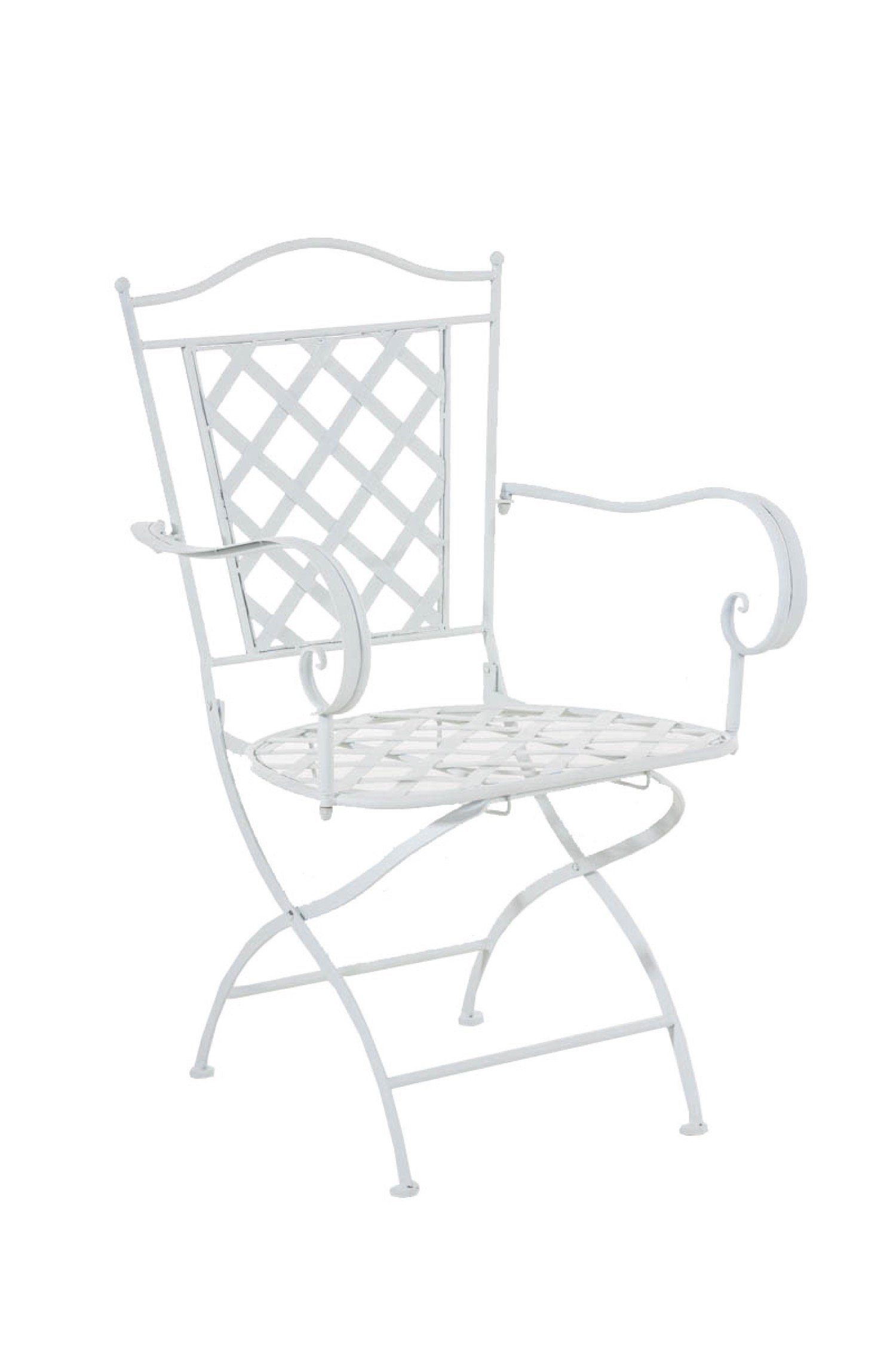 TPFGarden Gartenstuhl Athan - für Garten, Balkon, Terrasse - Farbe: weiß (Hochwertiger und stabiler Metallstuhl aus handgefertigtem Eisen, 1 St), Balkonstuhl, Bistrostuhl - Maße (TxBxH): 51 x 56 x 93cm